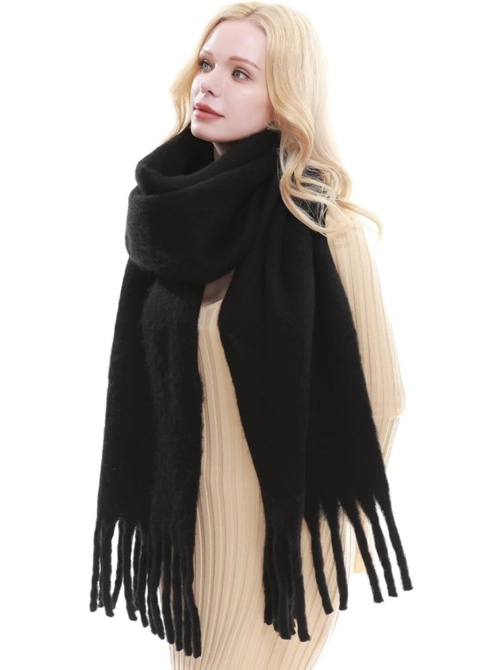 Cozy Oversized Chunky Scarf for Women | Warm Thick Winter Blanket Wrap